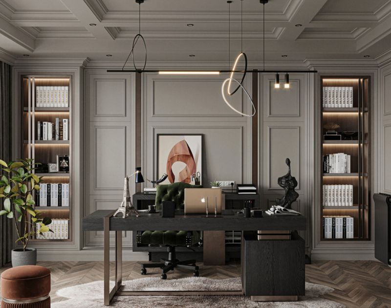 20 Home Office Interior Design Ideas to Keep You Productive - Spencil
